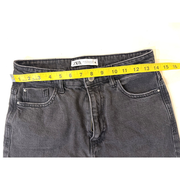 Zara Jeans Womens 6 Washed Black Gray Skinny Tapered 5-Pocket Zip Fly Denim - Picture 3 of 6